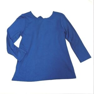 Gibson Womens Blouse Sz XS Blue Stretch Comfy Business Professional 3/4 Sleeve